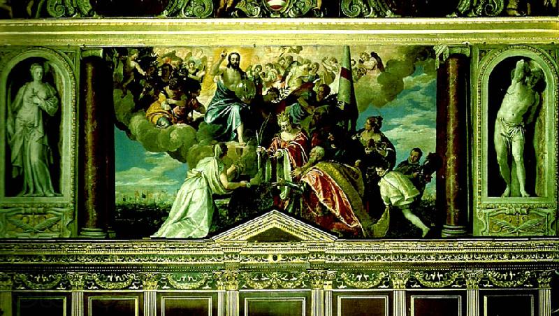 Paolo  Veronese doge sebastiano venier,s thanksgiving for the battle of lepanto Spain oil painting art